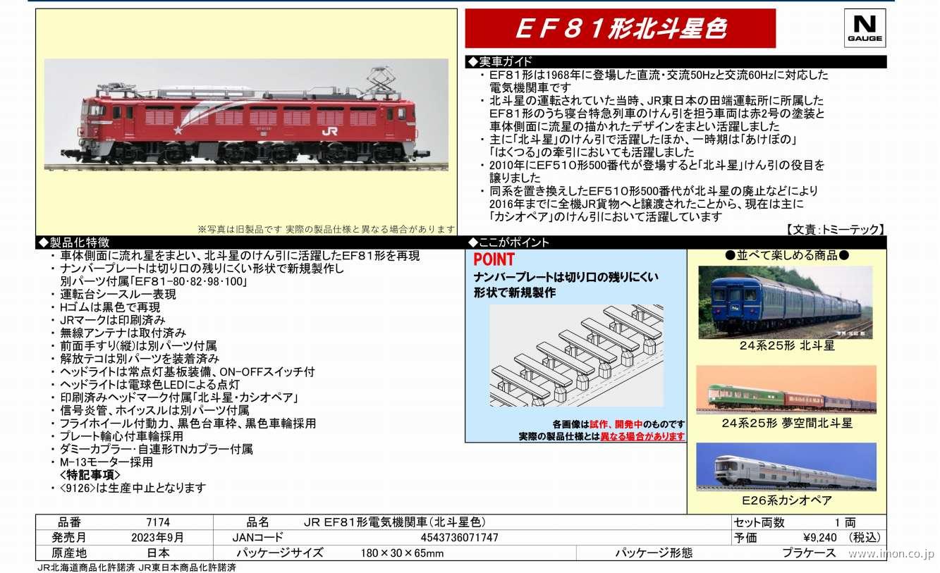 Ef81 北斗星色・Hゴムグレー – TOMIX 7126 EF81形電気機関車（北斗星色・Hゴムグレー） – ZQCRN
