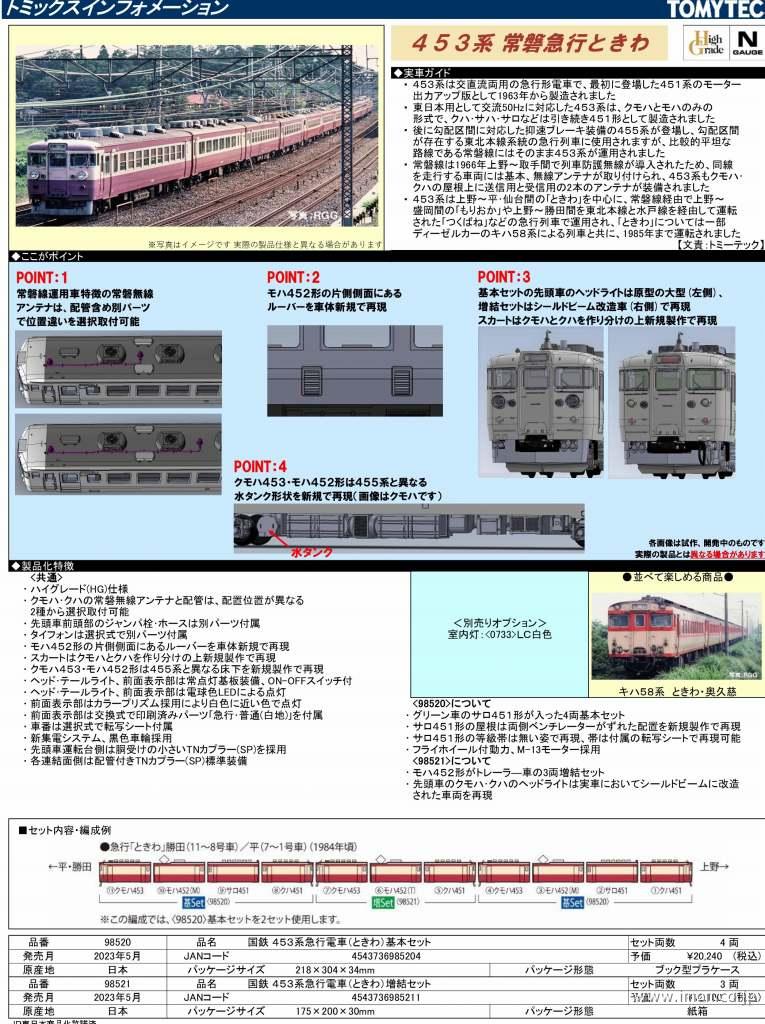 453系急行[ときわ] 基本4両 | 鉄道模型店 Models IMON