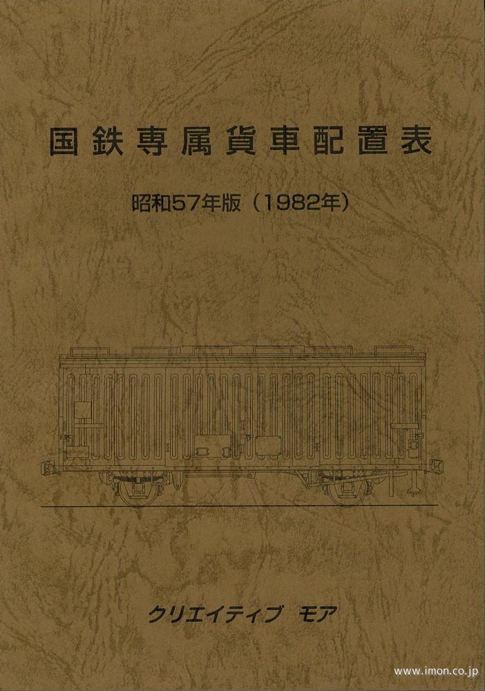 国鉄専属貨車配置表　昭和５７年版