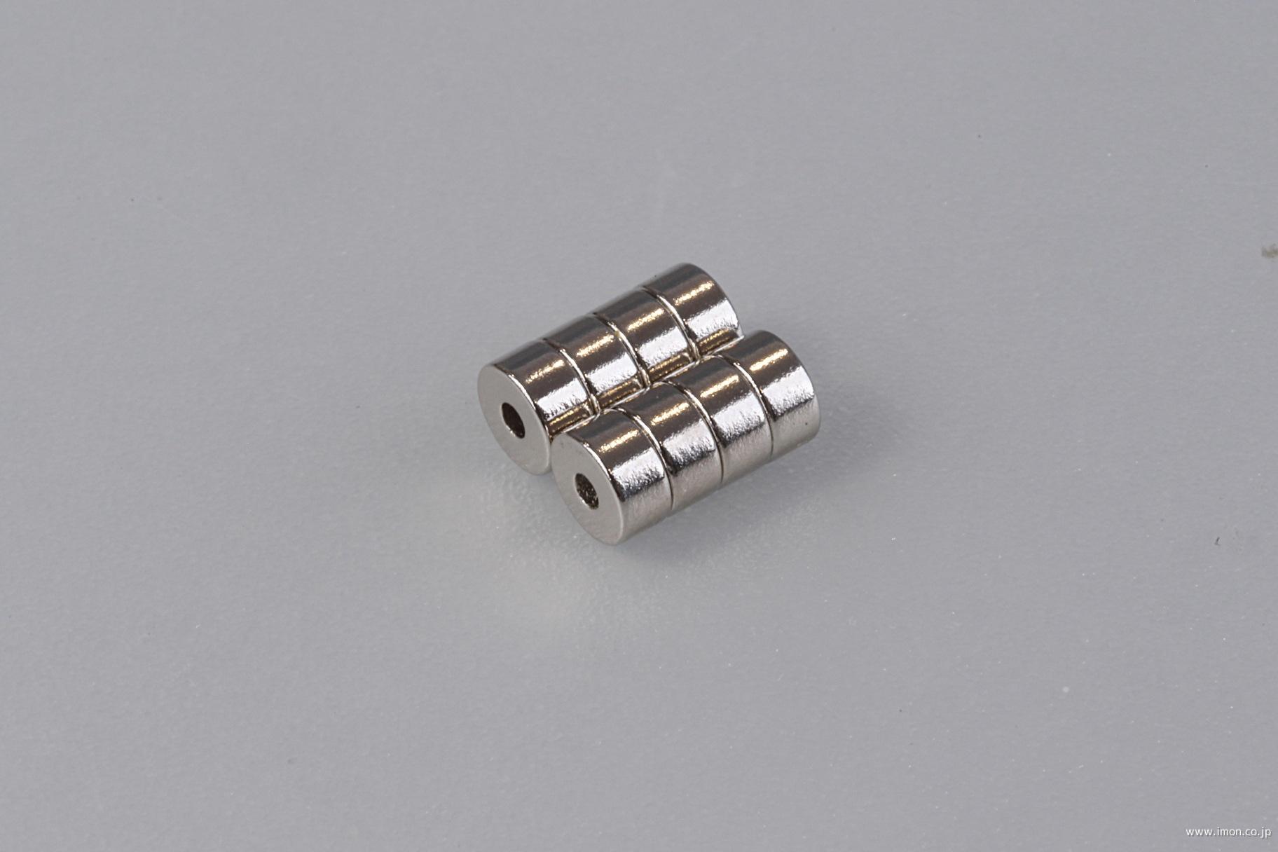 ネオジム磁石丸形軸穴４ｘ２ｍｍ　８個