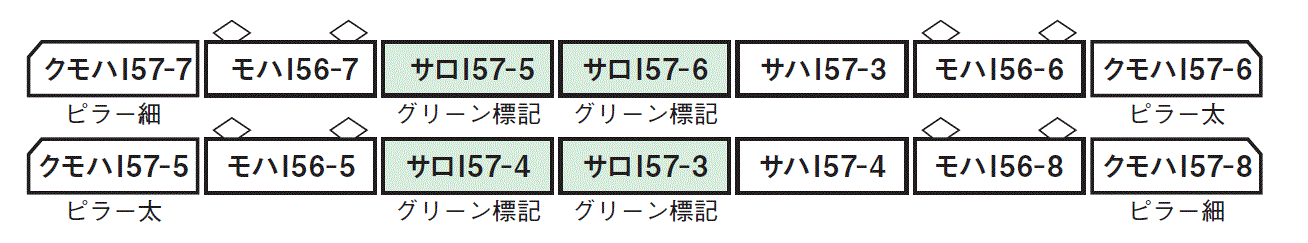 157系あまぎ編成表 HO1067(1/87 12mm)