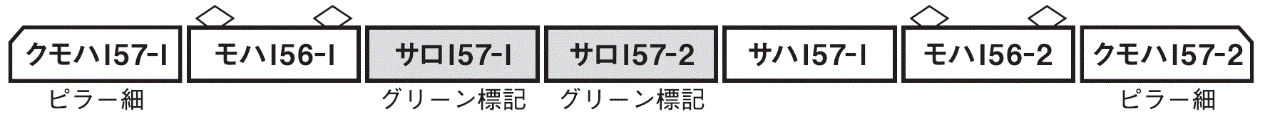 157系あまぎ編成表 HO1067(1/87 12mm)