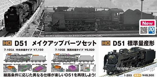 ７－１０５Ａ　Ｄ５１メイクアップパーツセット（中央本線タイプ）