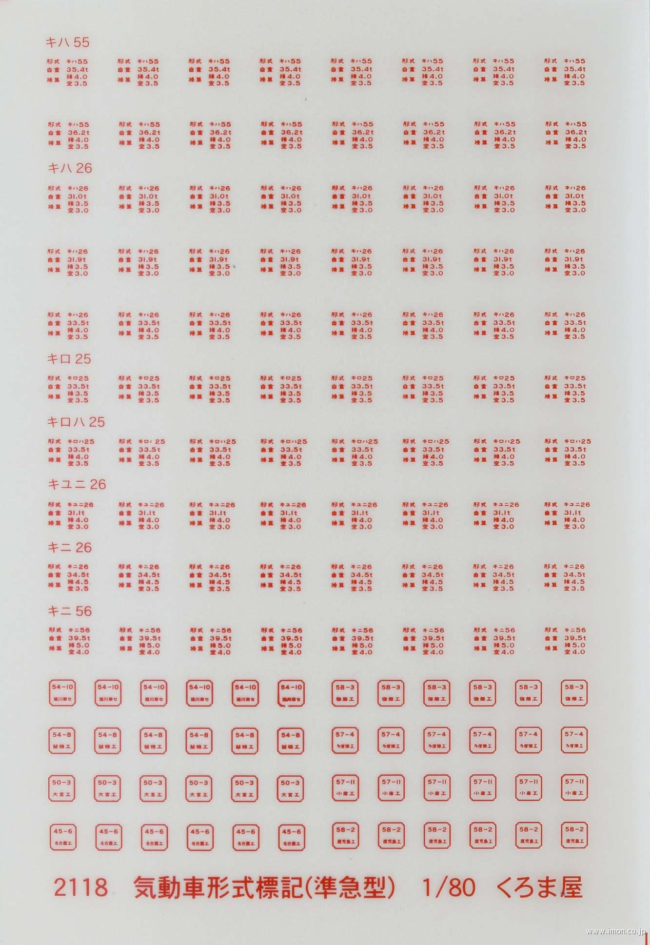 ２１１８　ＤＣ形式標記（準急）赤１１