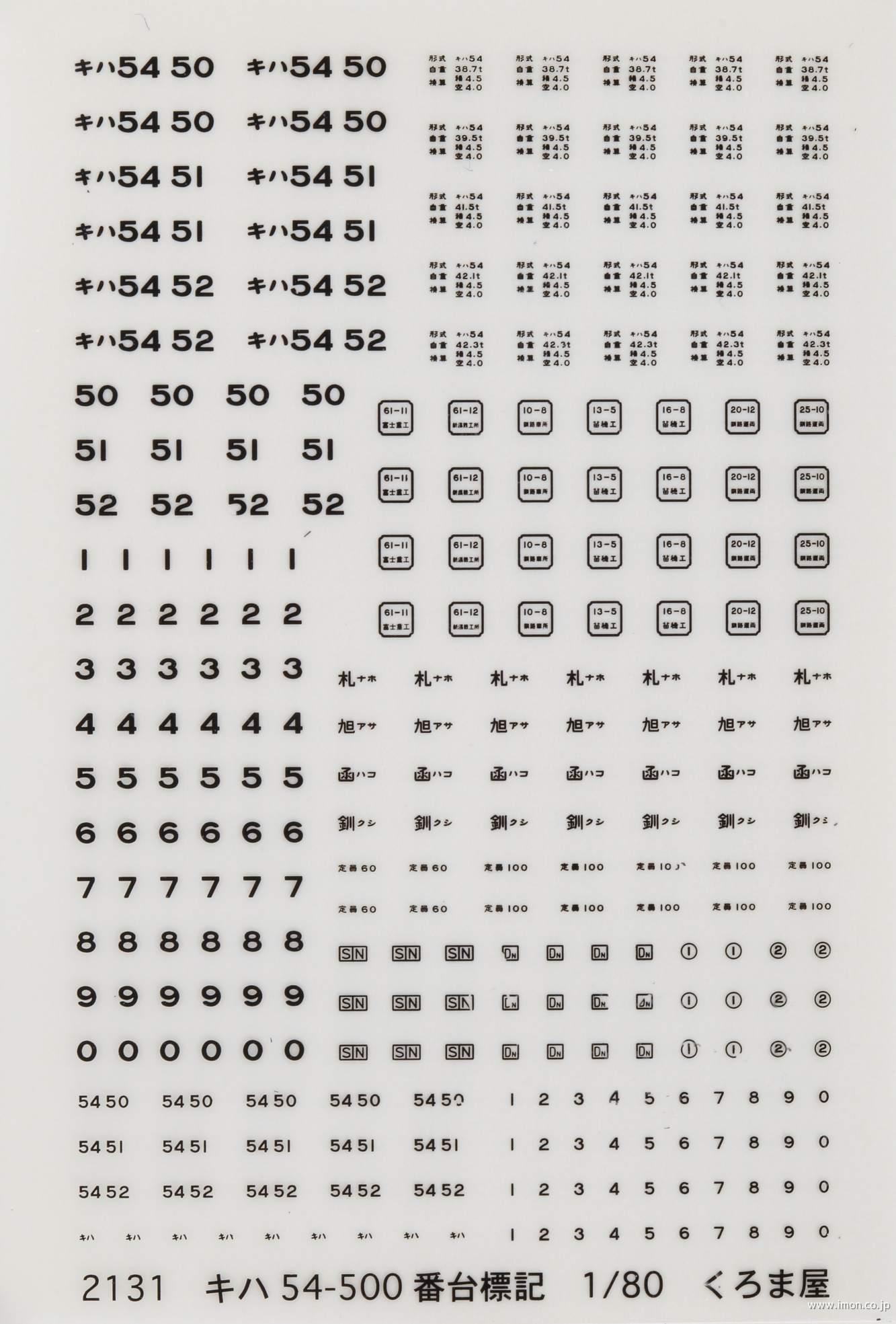２１３１　標記　キハ５４　５００番代