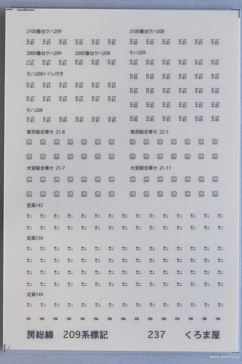 ２３７　房総線　２０９系標記