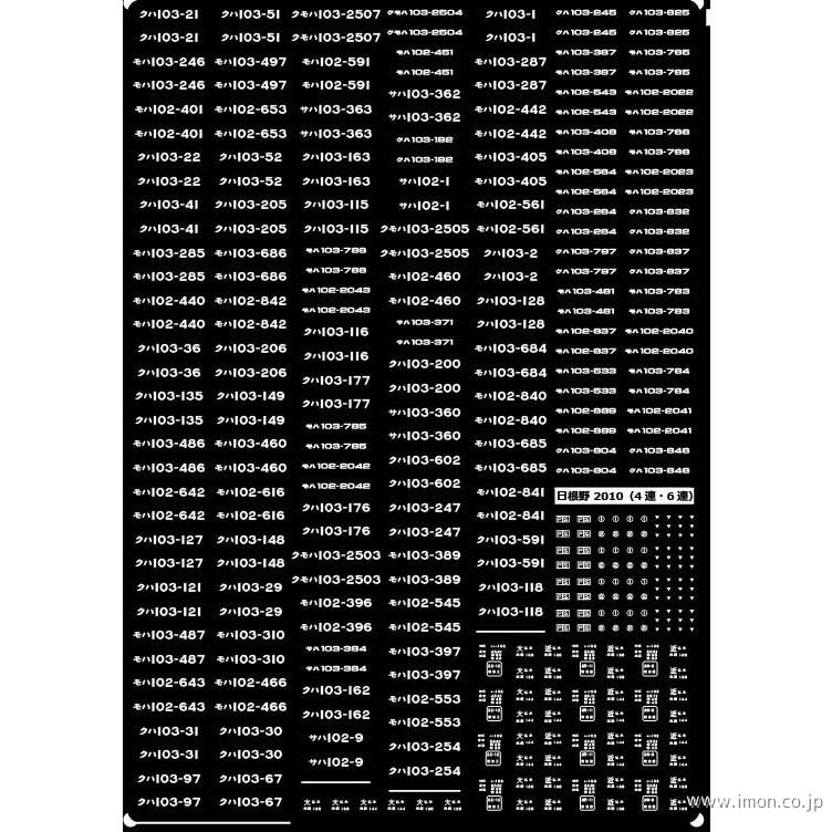 １０３系西日本仕様車番・表記Ｆ