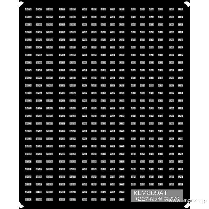 ＫＬＭ２０９ＡＴ　西日本編成番号　表