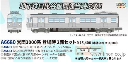 営団３０００系　登場時　２両