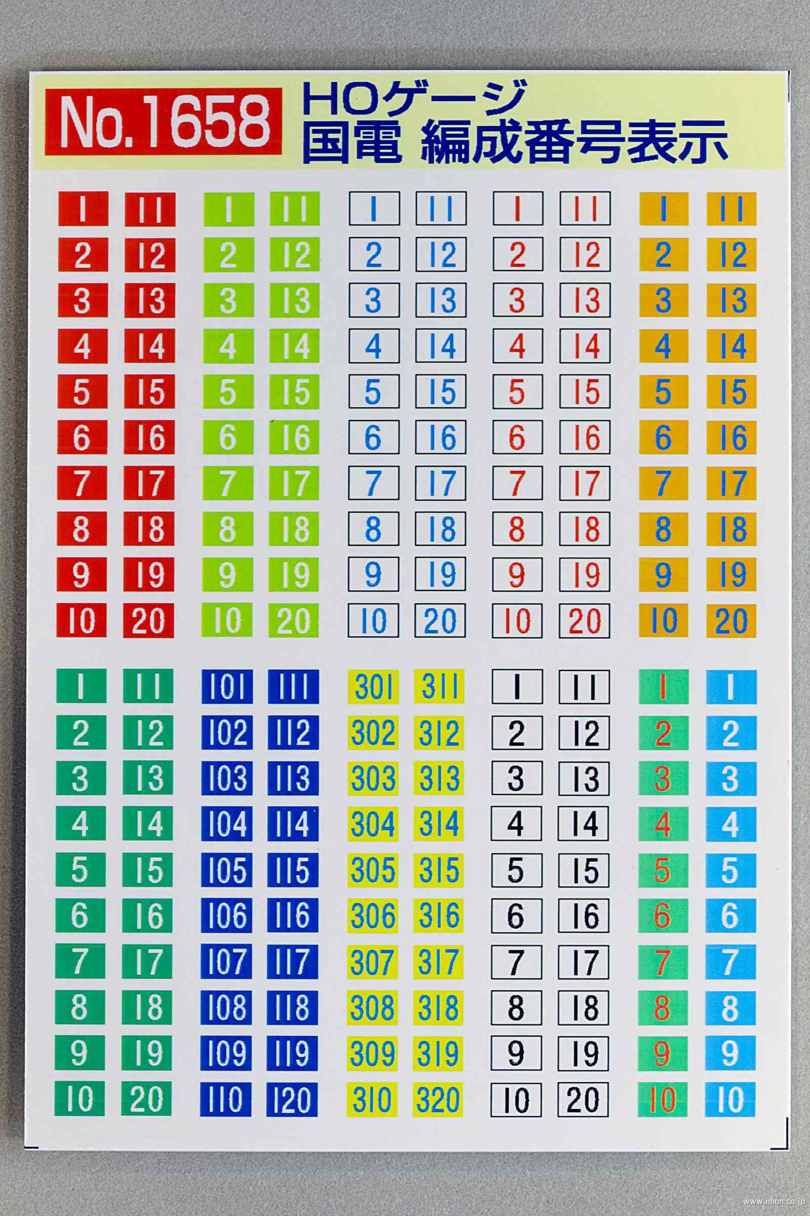 １６５８　国電編成番号表示