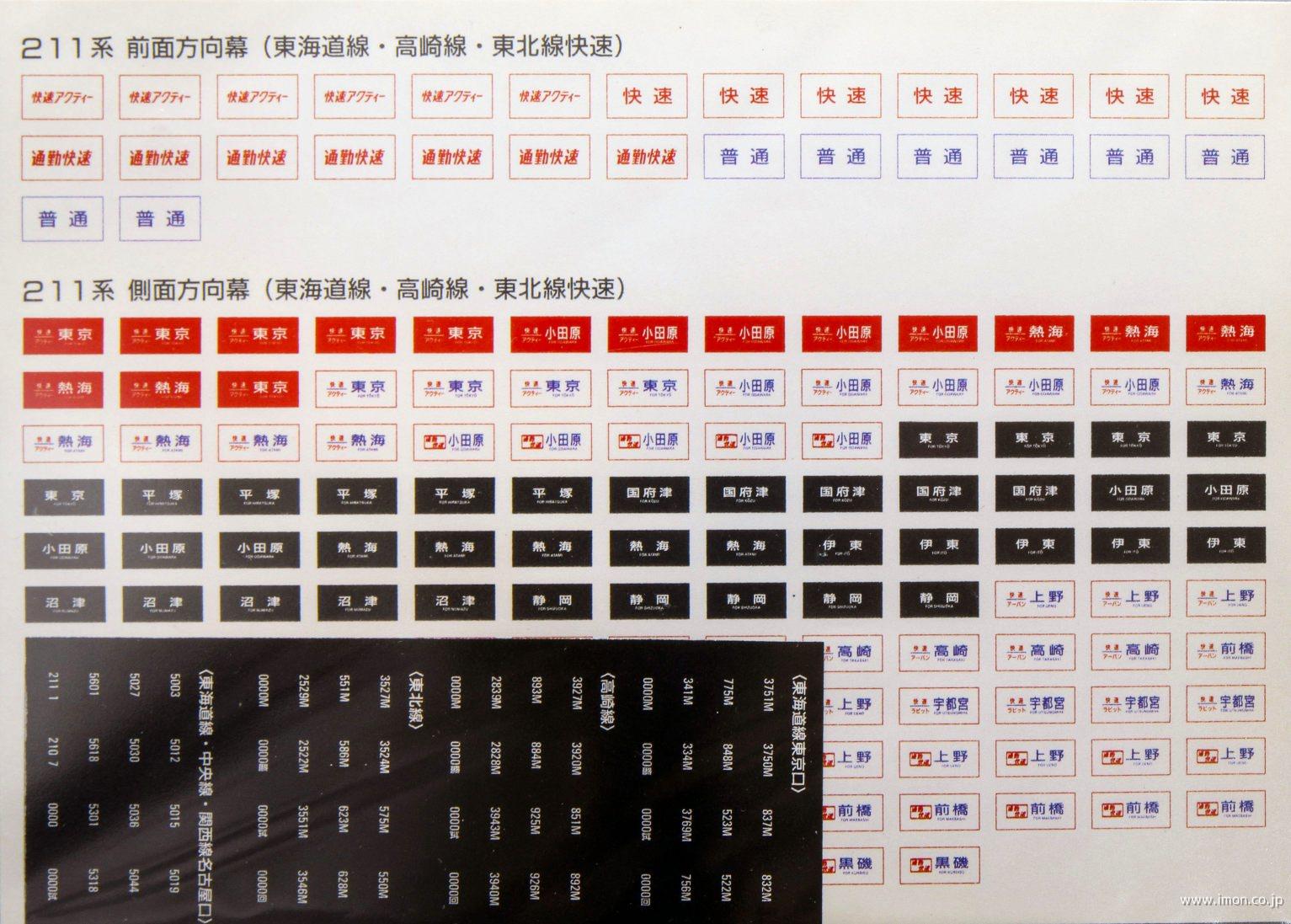 ３１　２１１系方向幕
