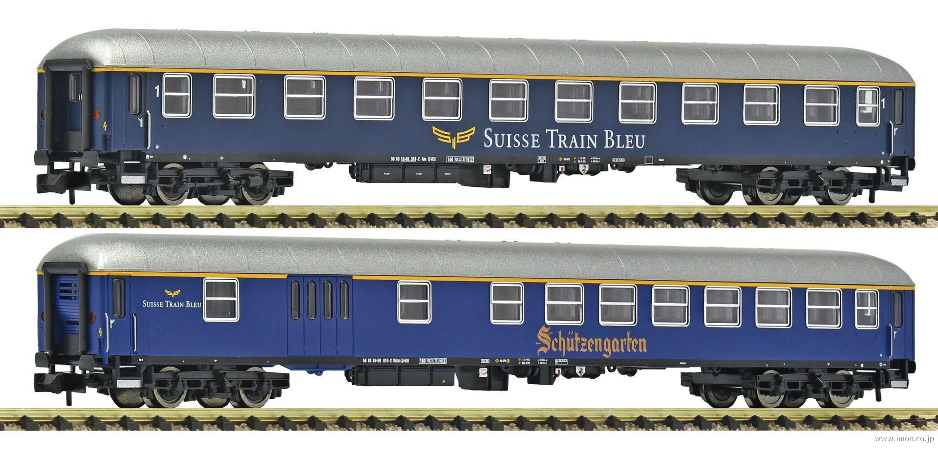 ６２６００８３Ｓｕｉｓｓｅ　Ｔｒａｉｎ　Ｂｌｅｕ　客車２両　ＥｐⅥ　２