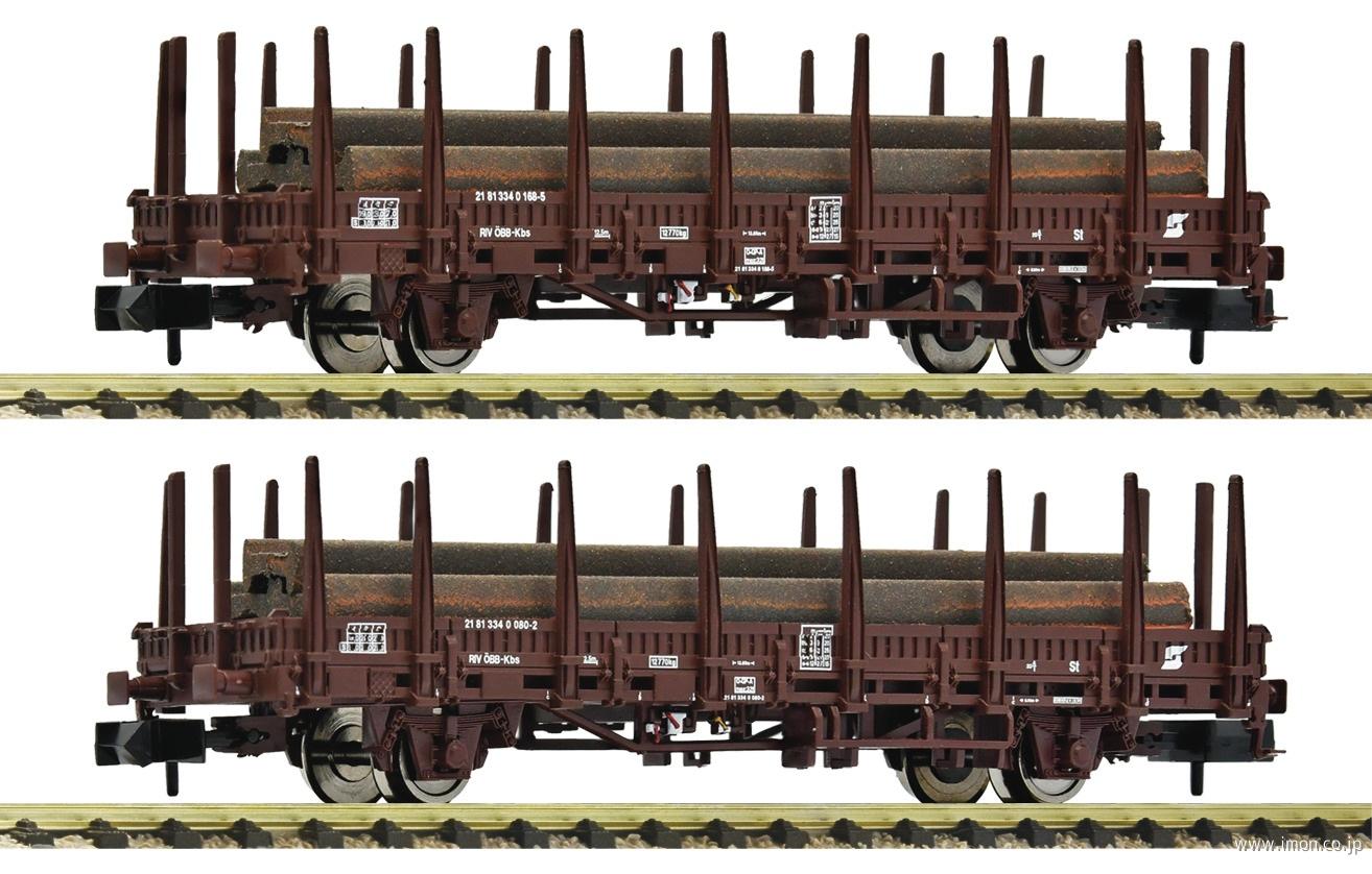 ６６６０１４３ＯＢＢ　２軸長物車（鉄骨積）２両　ＥｐⅣ