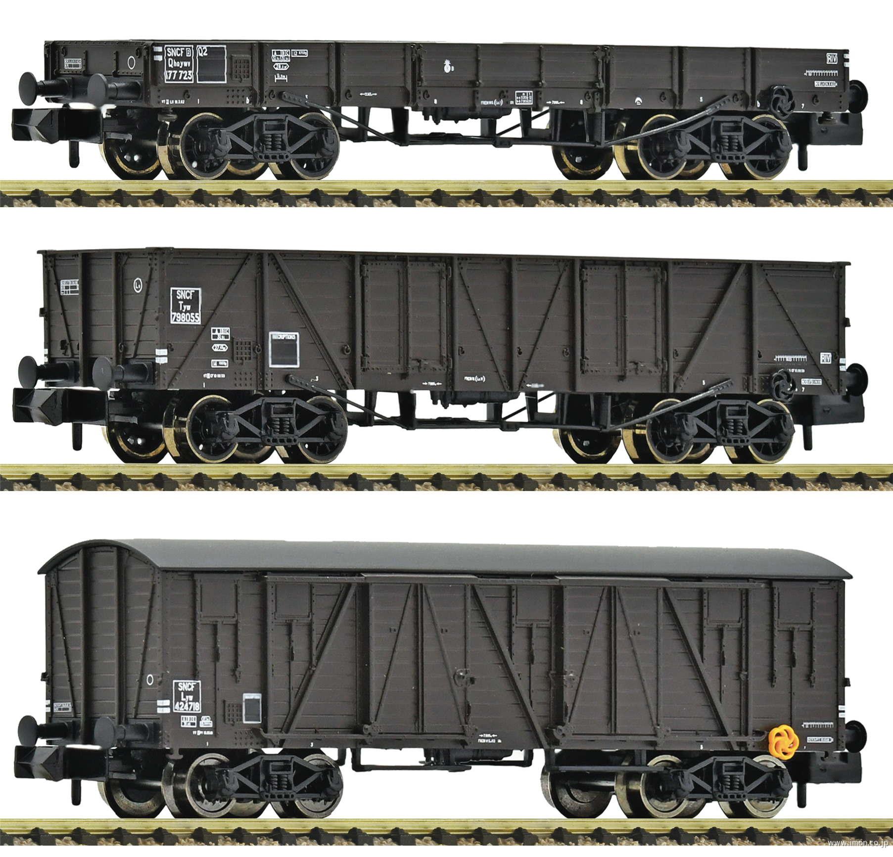 ６６６０１６７ＳＮＣＦ　ボギー貨車（元米軍貨車）３両　ＥｐⅢ
