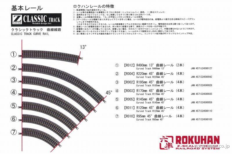 Ｒ０１１　曲線　Ｒ１２０－４５　２本