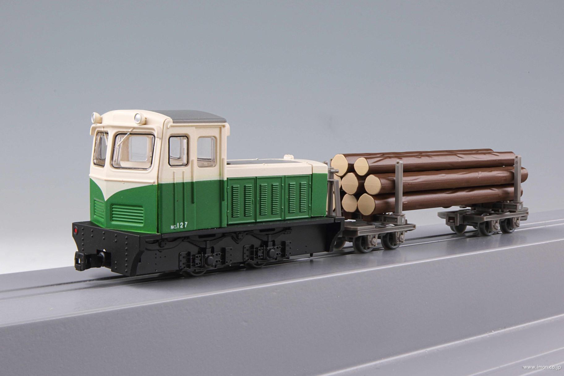 猫山森林鉄道Ｓ４型ＤＬ（ツートンカラー）＋運材車２両セットＣ