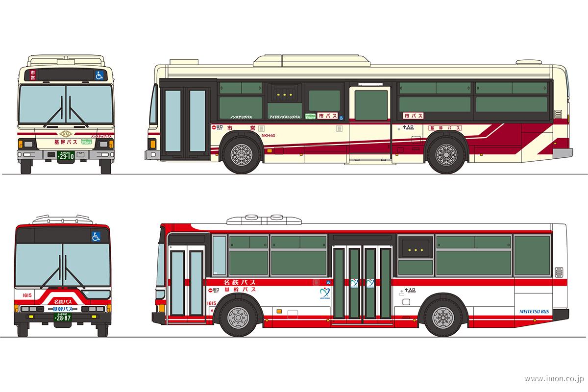 バスコレ　共同運行シリーズ２　名古屋市交通局・名鉄バス２台セット