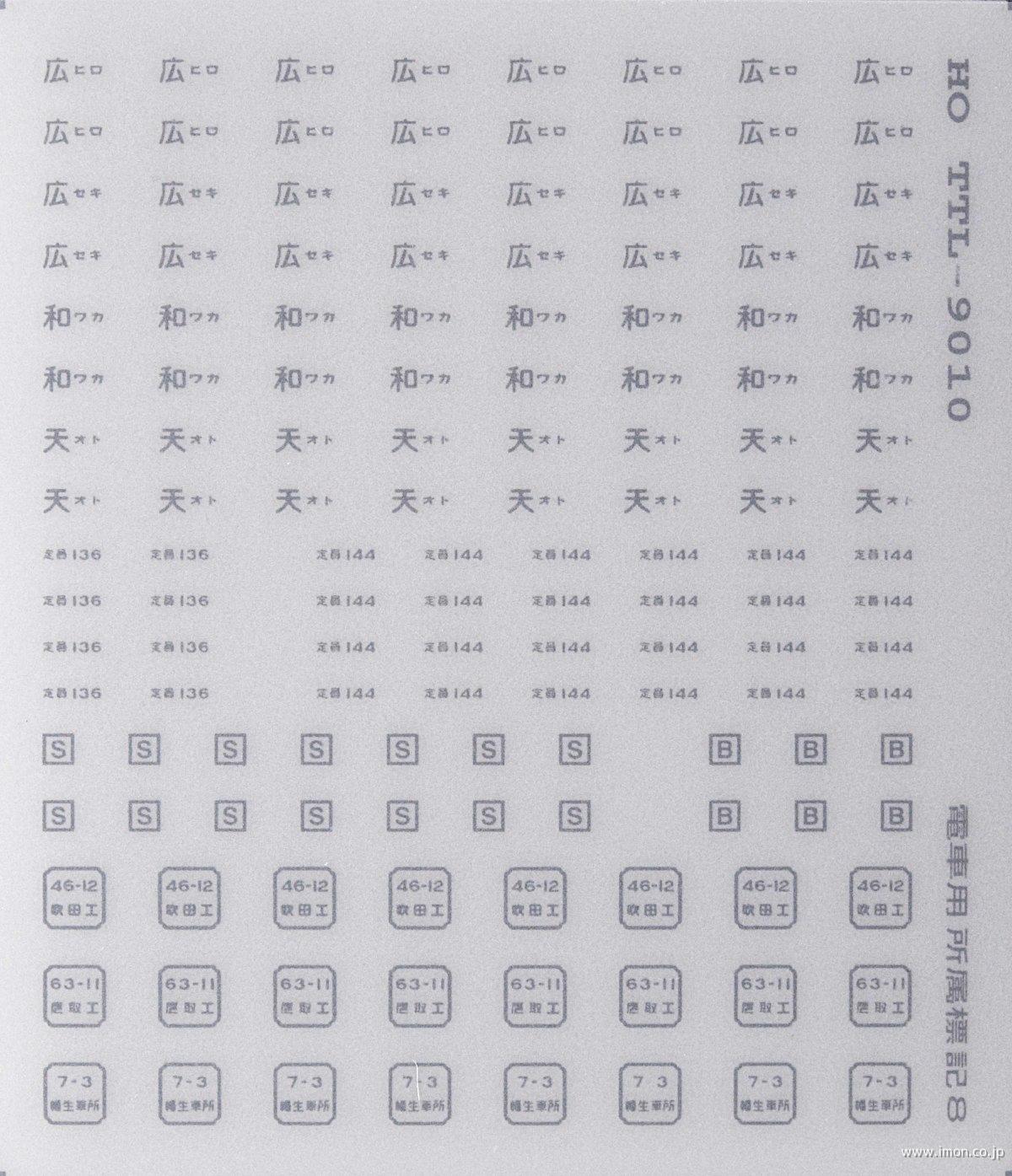 通勤電車用所属標記８　黒