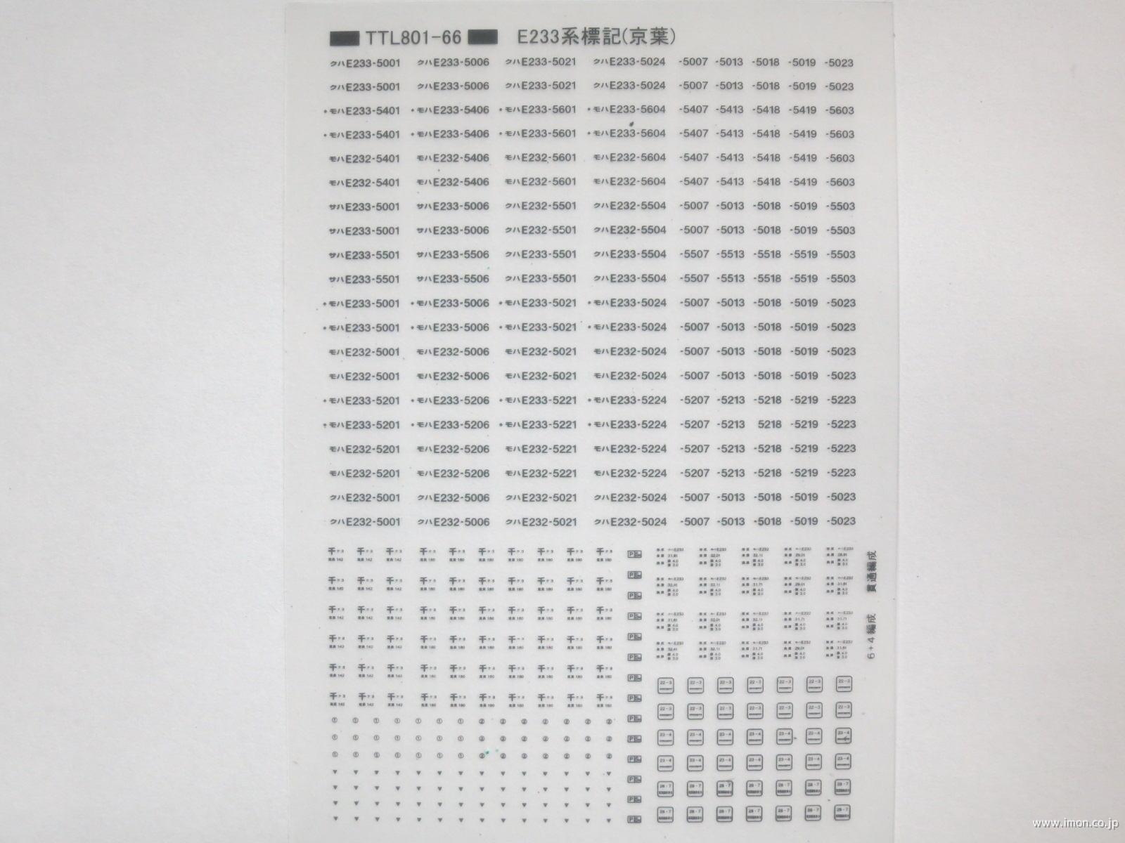 Ｅ２３３系標記　京葉線