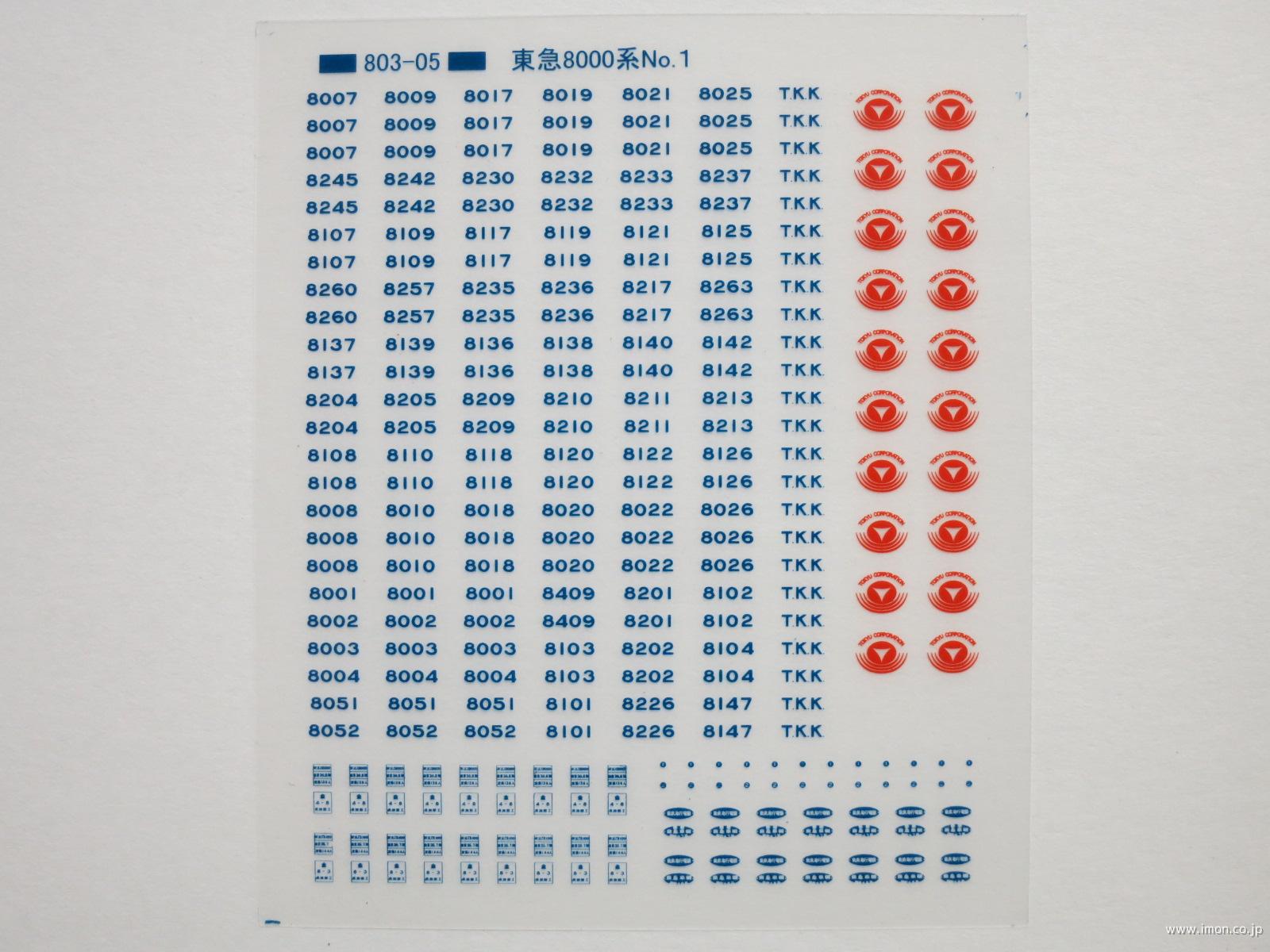 東急８０００系標記№１