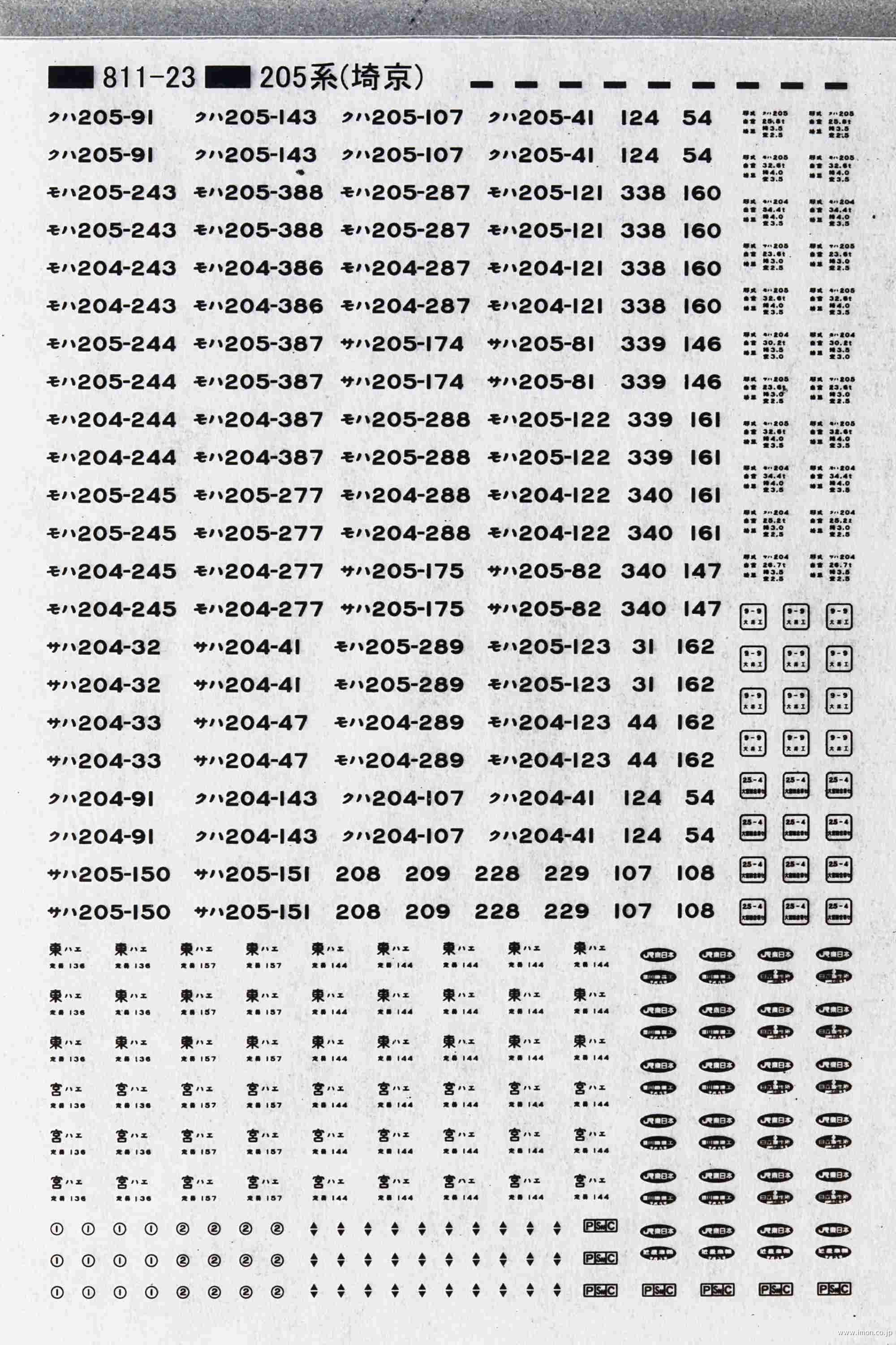 ２０５系埼京線標記