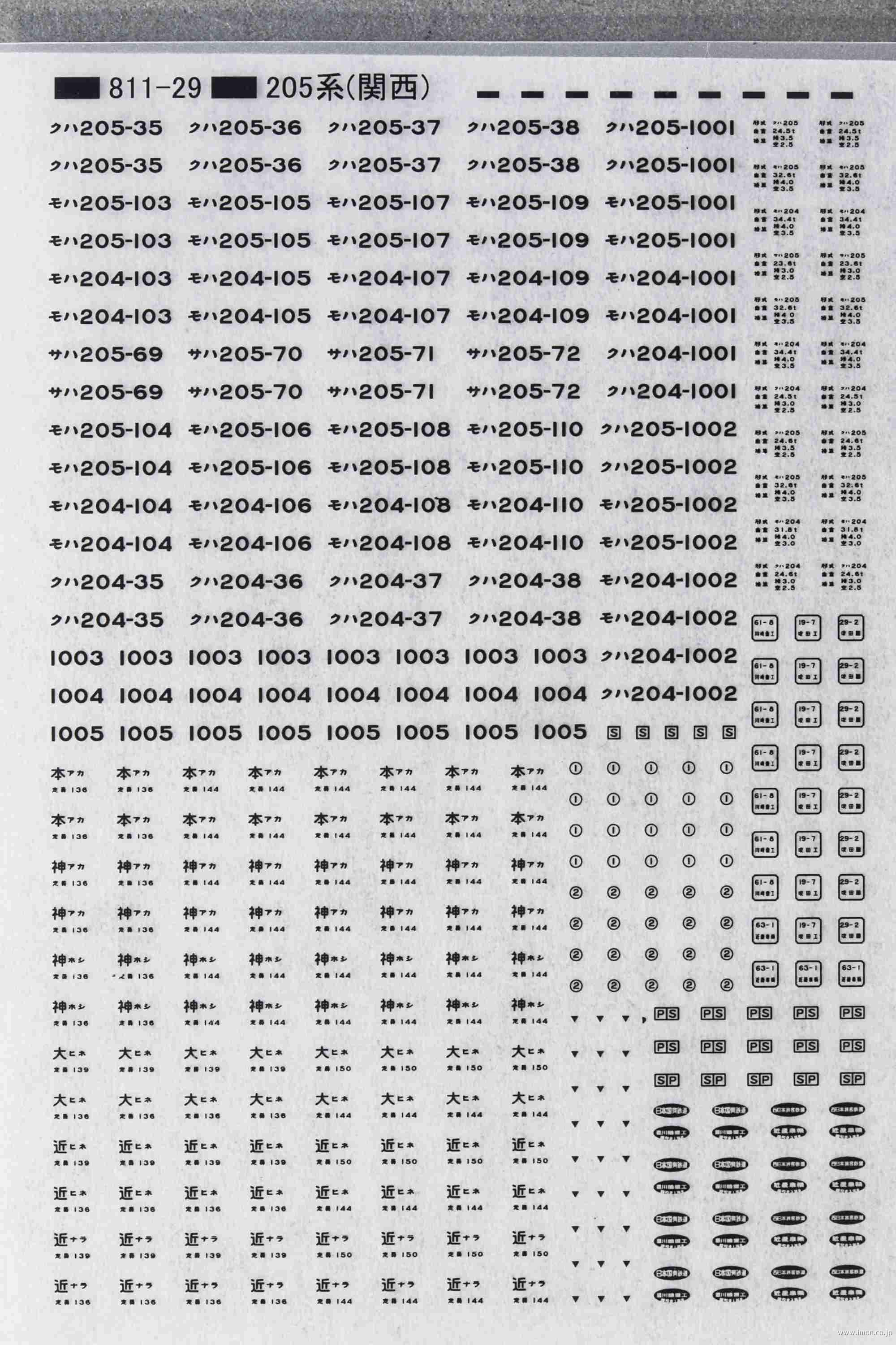 ２０５系関西標記