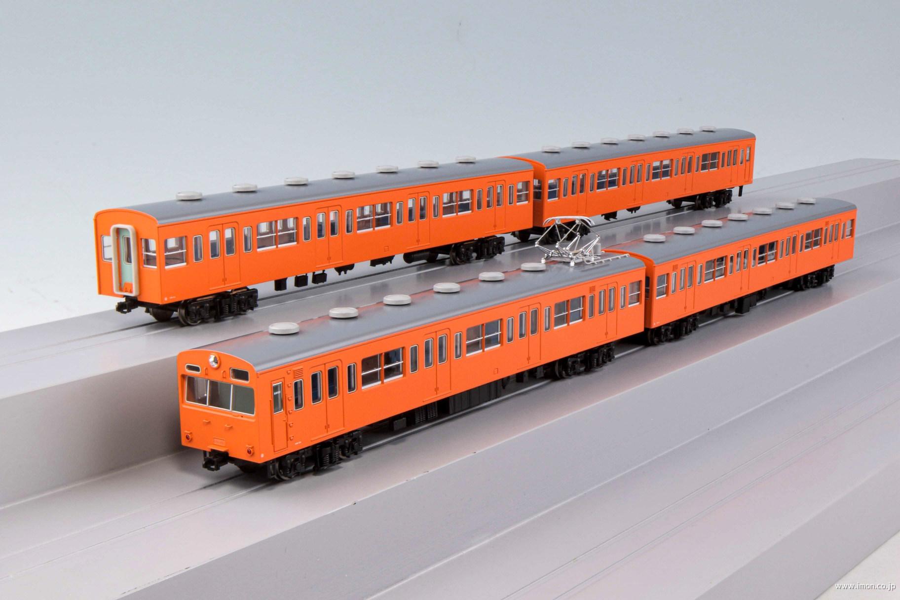 １０３系低運・非ユニット窓・非冷房　朱色１号　基本４両Ｆ