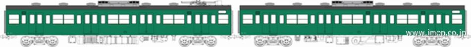 １０３系非ユニット窓・冷房車・青緑１号（モハ１０３＋モハ１０２（Ｍ））