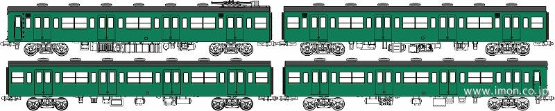 １０３系低運・非ユニット窓・非冷房　青緑１号　基本４両Ｄ