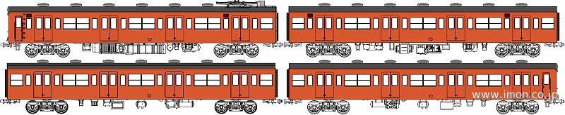１０３系低運・非ユニット窓・非冷房　朱色１号　基本４両Ｆ