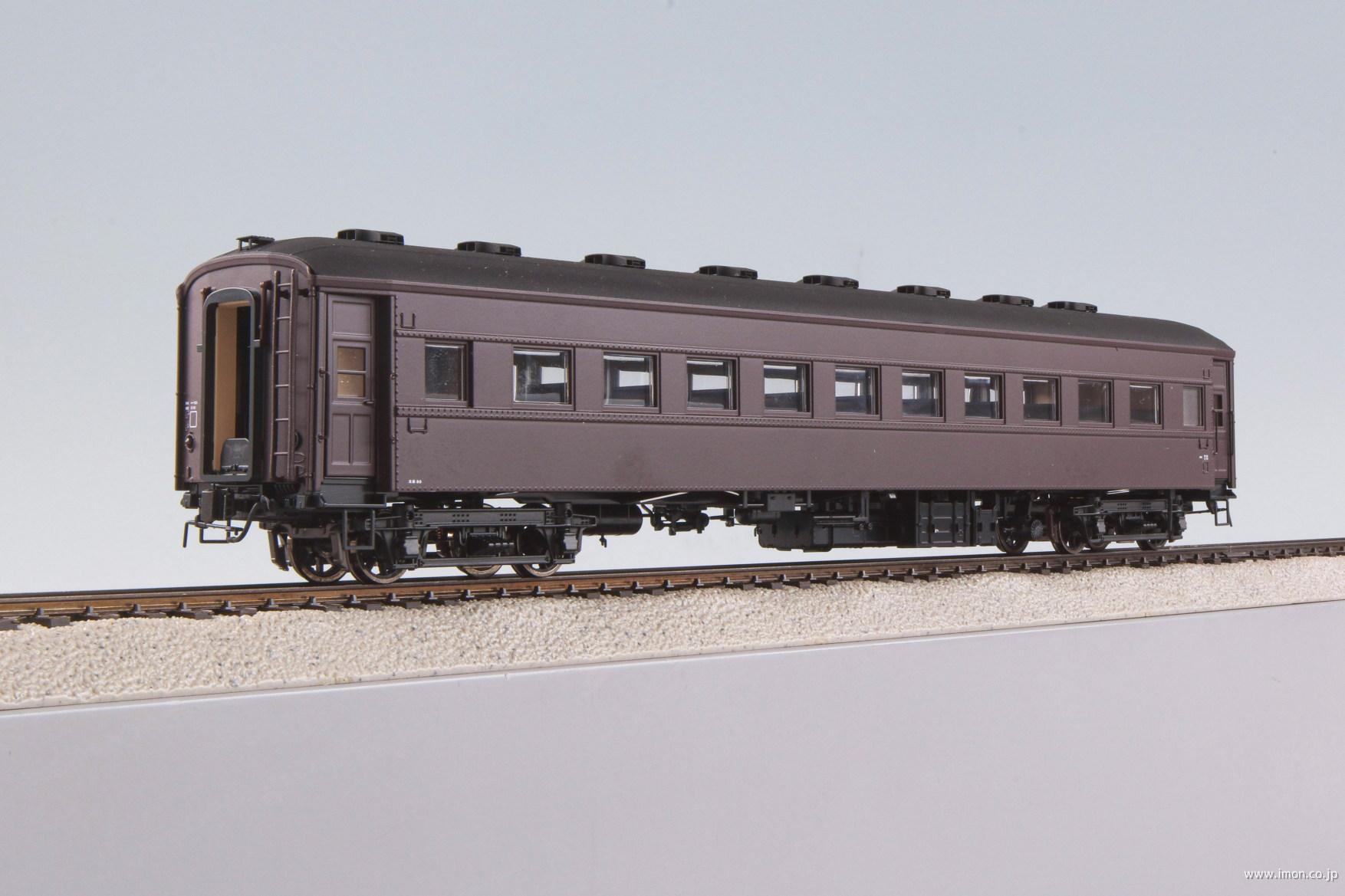 オハフ３３　ぶどう色２号　車番所属無ＳＧ黒ベンチレーター