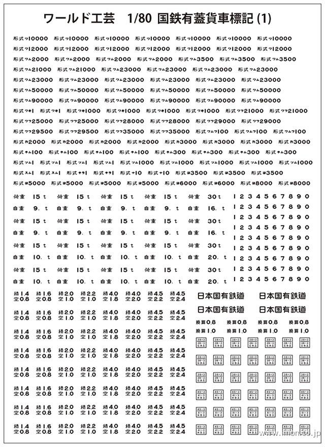 インレタ　有蓋貨車標記１